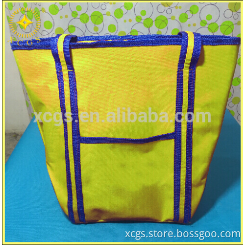 Yellow colors double handle non woven cooler bag for frozen food